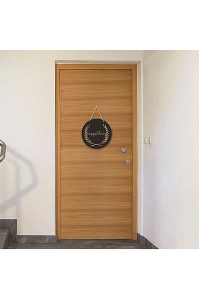 enmalife Μαύρο - Καφέ Στολίδι Πόρτας Καλωσορίσματος