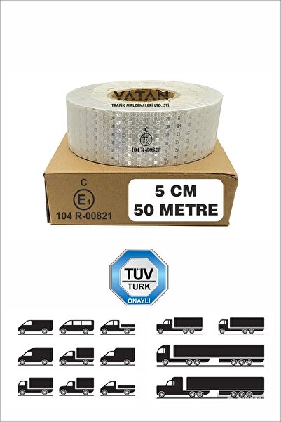 VATAN TRAFİK Tüvtürk Onaylı Reflektörlü, Fosforlu Şerit Bant