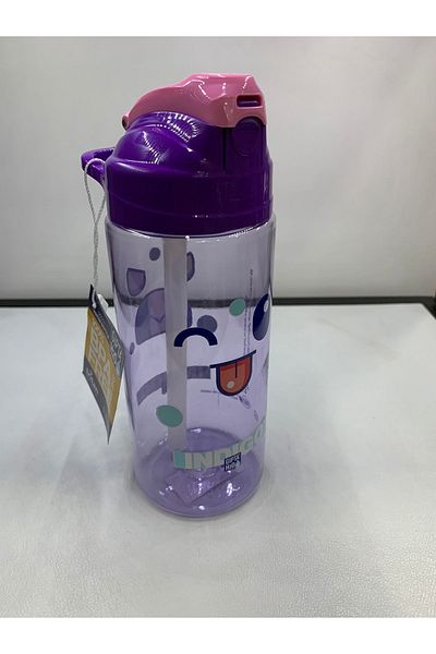 Gıpta Indigo Tritan Patterned Flask with Straw 500 Cc 2