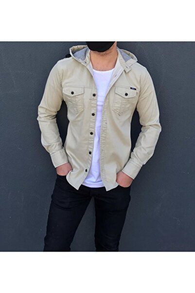 KOTCUBABA Kapşonlu Kot Gömlek