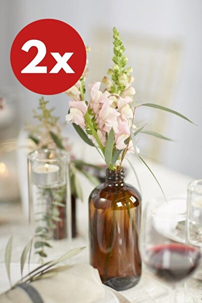 Genel Markalar 2 Adet 500 Ml Amber Cam Vazo Şişe