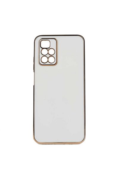 Fibaks حافظة متوافقة مع هاتف Xiaomi Redmi 10 2022 ذات حافة لامعة ومطرزة باللون الذهبي