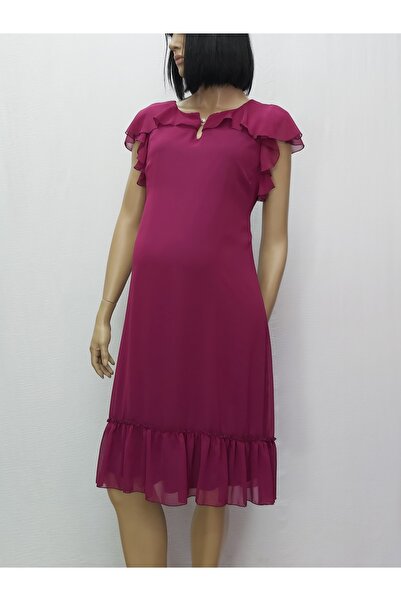 Tria فستان صيفي للأمهات من الشيفون بأكمام مكشكشة