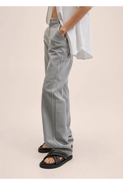 MANGO Woman Cargo Pocket Jean Trousers