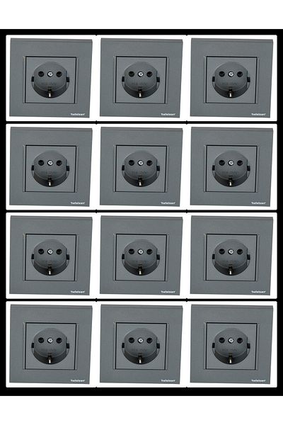 Netelsan Smoked Grounded Socket 12 Pieces