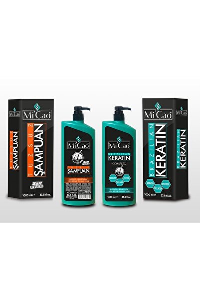 Mİ'CAO Brezilya Fönü Keratini Ve Tuzsuz Şampuan Set 1000 Ml + 1000 Ml