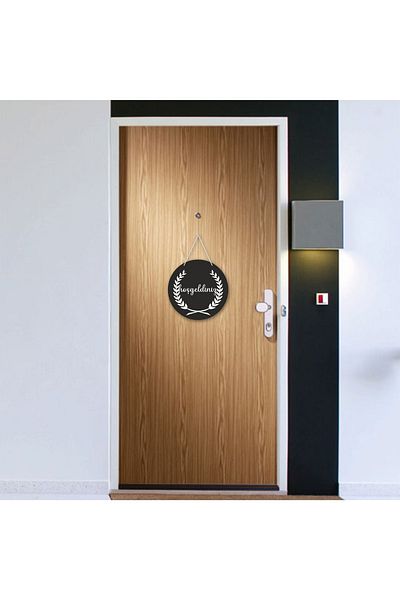 enmalife Μαύρο - Λευκό Στολίδι Πόρτας Καλωσορίσματος