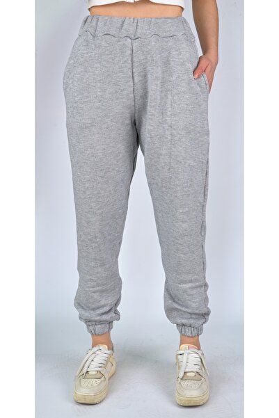 Modoo Tekstil Γυναικείο φούτερ σε γκρι ελαστικό πόδι