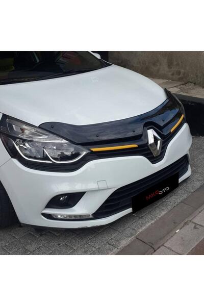 MKG Renault Clio 4 2012 - 2020 Ön Kaput Koruyucu Rüzgarlığı Piano Black 3.2 M...
