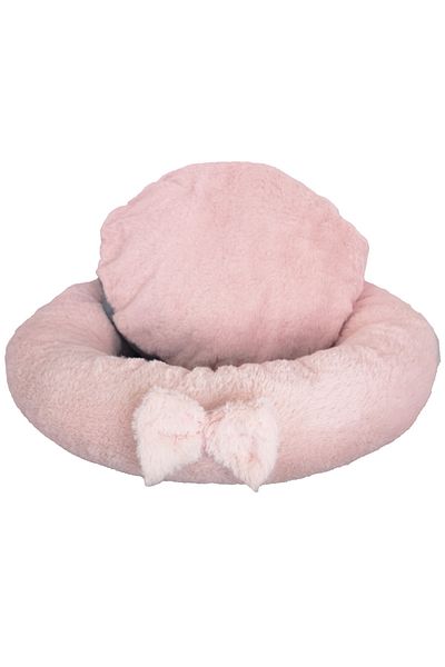 Sdypet Plush Bagel Cat Dog Bed - Pink