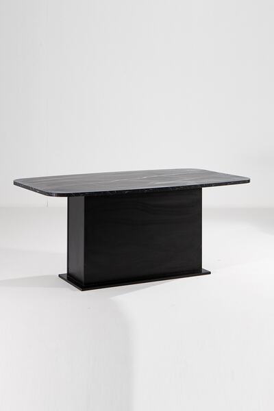 SANDALİE Etna Salon Yemek Masası - Siyah Mermer Desen