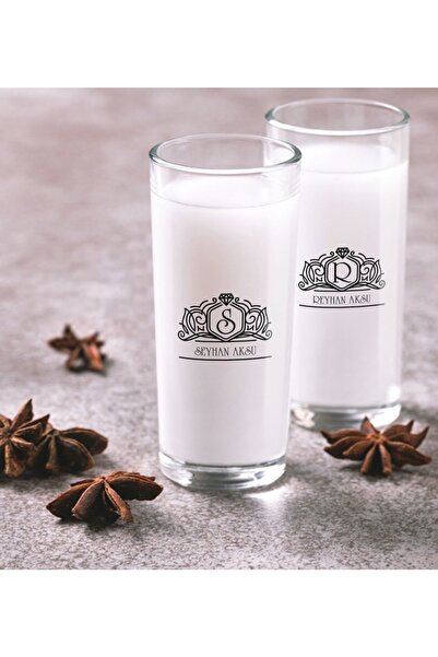 BK Kişiye Özel Renkli Baskılı Isimli Ikili Rakı Bardağı Seti-13