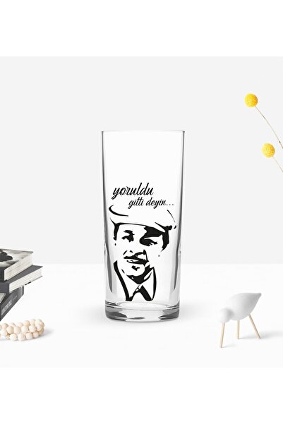 Bk Gift Kişiye Özel Renkli Baskılı Neşet Ertaş Tasarımlı Rakı Bardağı-2