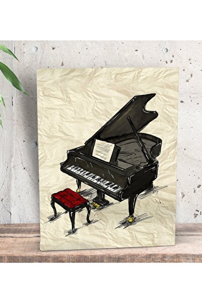 Bk Gift Gift Piyano Tasarımlı Dekoratif Mini Kanvas Tablo 15x20cm-1