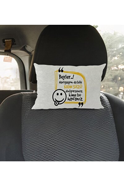 Bk Gift Gift Esprili Dikdörtgen Araç Koltuk Yastığı-6