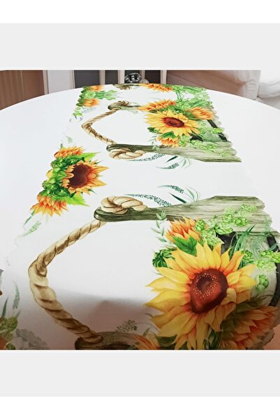 Yaz Desen Ay Çiçekleri Dekoratif Runner 40x140cm