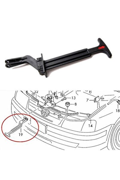 arotomarket Vw Volkswagen Passat 1997-2000 Kaput Açma Mandalı 3b0823593c