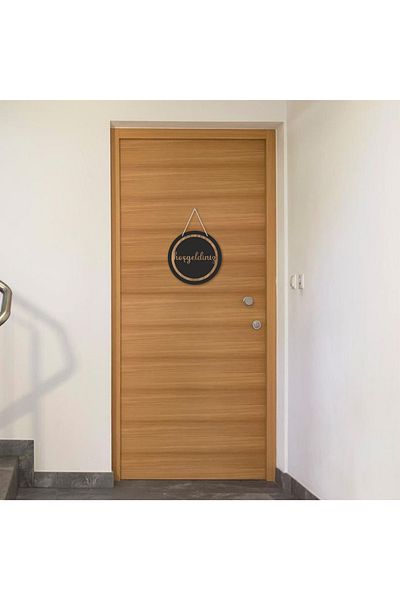 enmalife Μαύρο - Καφέ Στολίδι Πόρτας Καλωσορίσματος