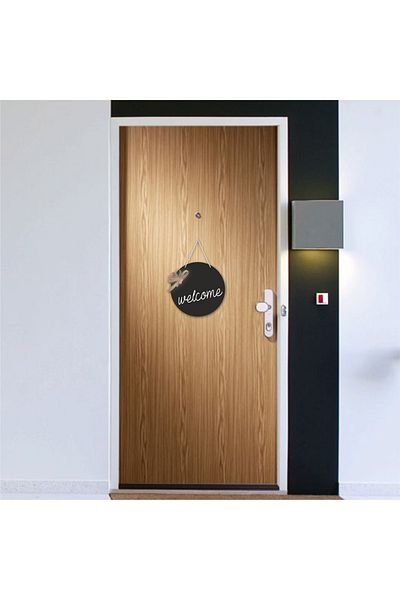 enmalife Μαύρο - Λευκό Welcome Written Door Στολίδι