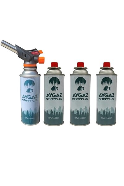 Aygaz Çakmaklı Pürmüz + Kamp Kartuşu Dörtlü Set