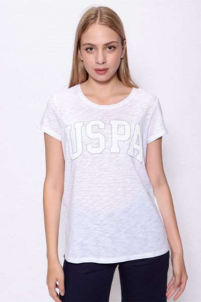 U.S. Polo Assn. Tricou cu imprimeu cu gât crew de damă 1359665