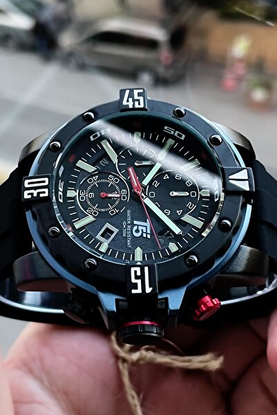 T5 Saat Erkek Kol Saati 3 Atm Su Geçirmez Siyah Silikon Kordon Bileklik Hediyeli Cbk563