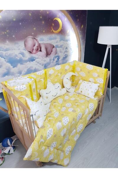 bebek_iklimi طقم نوم اطفال 60x120 نمط سحابة 9 قطع (سرير غير متضمن)