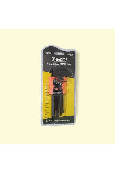 haktaş طقم مفاتيح ألين مسطح 9 قطع 180 ملم