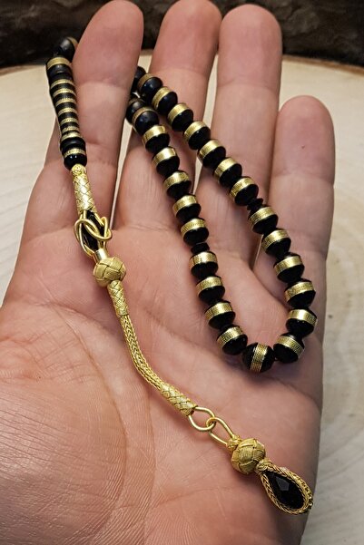 OTTOTESBİH Gold Plated Silver Tassel - Capsule Cut Kuka Rosary