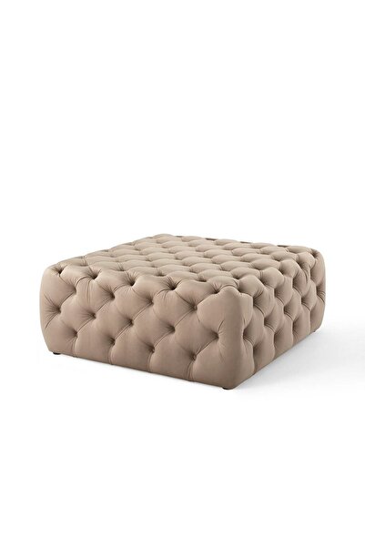 DeccoStil Kapitoneli Kare Puf/bench/orta Sehpa 60*60 Cm Yükseklik 40 Cm
