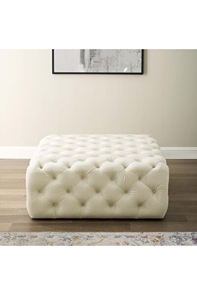 DeccoStil Kapitoneli Kare Puf/bench/orta Sehpa 60*60 Cm Yükseklik 40 Cm