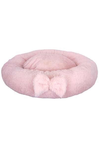Sdypet Plush Bagel Cat Dog Bed - Pink