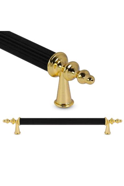 merveuras Dolap Kulpu Ovacık Kulp 128mm Altın Siyah (1 Adet)