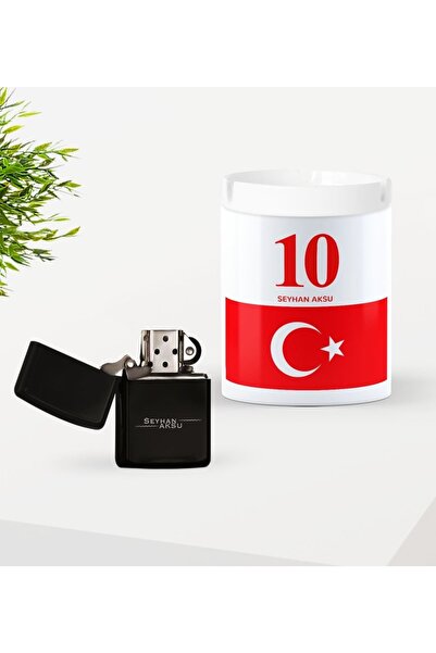 Bk Gift Kişiye Özel Türk Bayraklı Isimli Forma Numaralı Siyah Benzinli Metal ...