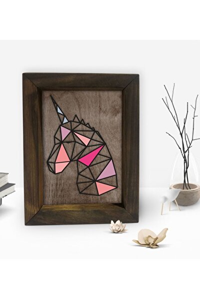 Bk Gift Gift Unicorn Designed Decorative Natural Solid Wood Frame 15X20Cm-2