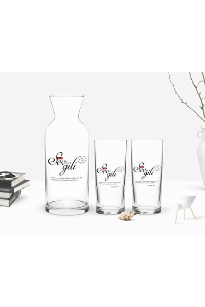 Bk Gift Kişiye Özel Renkli Baskılı Mânâ Sevgili Tasarımlı Ikili Rakı Bardağı ...