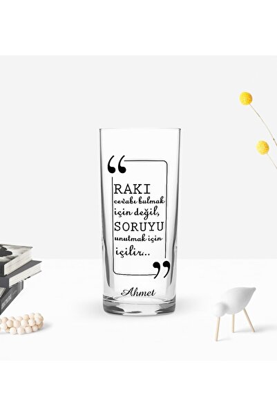 Bk Gift Kişiye Özel Renkli Baskılı Rakı Cevabı Bulmak Için Değil Tasarımlı Ra...