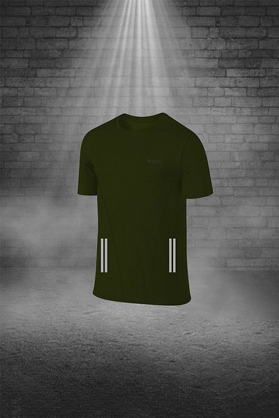 POSEIDON STORM تي شيرت رجالي كاكي Dri-fit من القماش برقبة دائرية وأكمام قصيرة كاجوال مريح مع شورت سفلي وبدلة رياضية علوية (s-3xl
