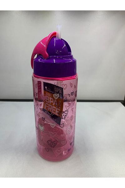 Gıpta Crystal Tritan Patterned Flask with Straw 500 Cc 2