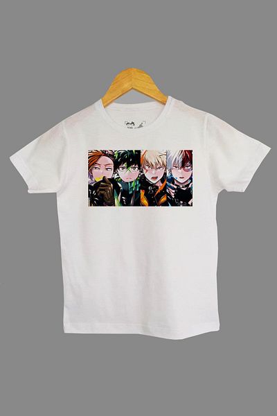 Raf Coll Tricou alb tricotat pentru copii Naruta Anime imprimat digital