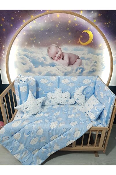 bebek_iklimi طقم نوم اطفال 60x120 نمط سحابة 9 قطع (سرير غير متضمن)