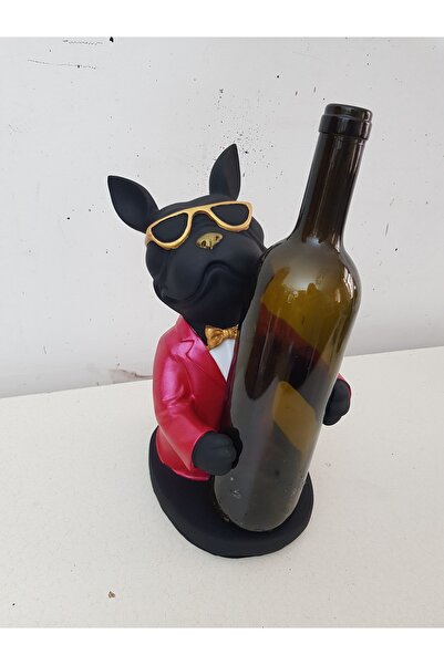 Arose Buldog Köpek Şaraplık Şişelik Ev Ofis Dekoru