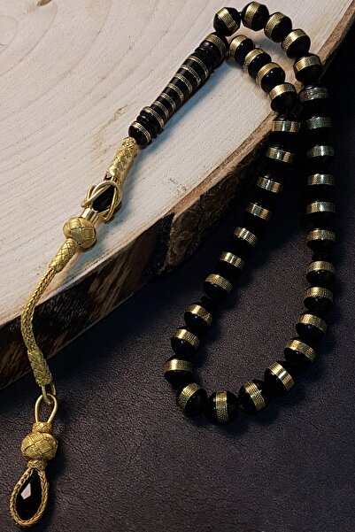 OTTOTESBİH Gold Plated Silver Tassel - Capsule Cut Kuka Rosary