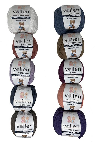 vollen yarn Premium Amigurumi Thread Punch Amigurumi Thread Set 10 Pieces 50 g Cotton Knitting Thread