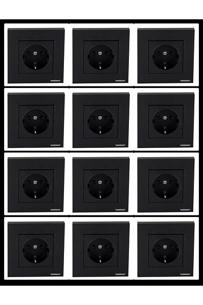 Netelsan Black Grounded Socket 12 Pieces