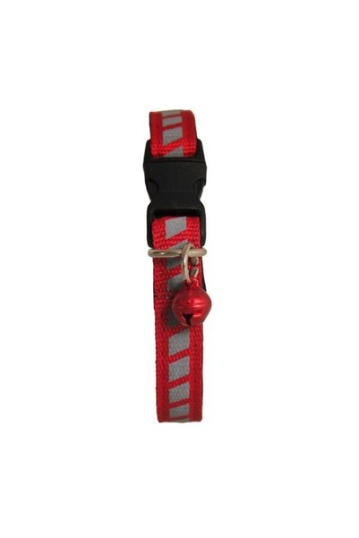 Pet Tag Art Red Reflective Neoplan Soft Texture Adjustable Cat Collar 22-30 cm