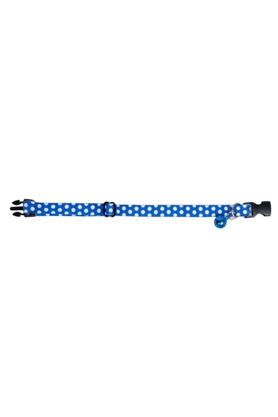 Pet Tag Art Patterned Adjustable Cat Collar with Bell 22-30 cm Navy Blue