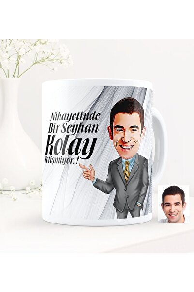 Bk Gift Kişiye Özel Kolay Yetişmiyor Erkek Karikatür Beyaz Kupa Bardak