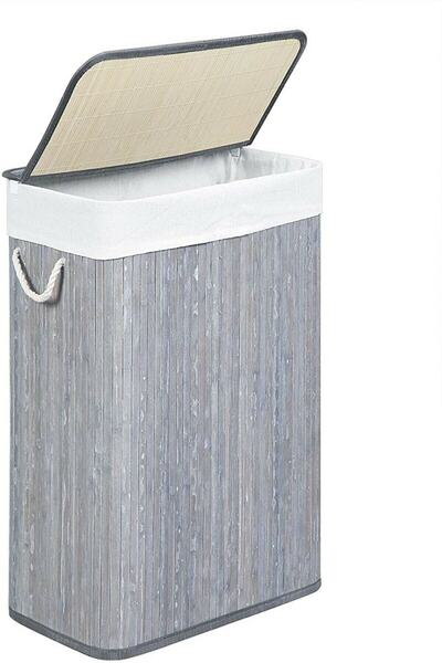 Cherry Collection Katlanır Bambu Banyo Kirli Çamaşır Sepeti