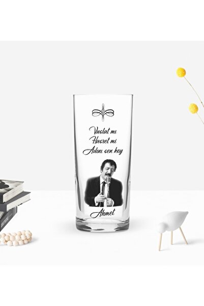 Bk Gift Kişiye Özel Renkli Baskılı Vuslat Mı Hasret Mi Tasarımlı Rakı Bardağı-1